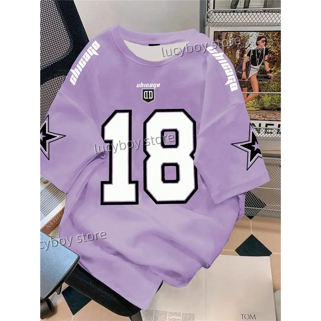 Number 18 jersey fashionable casual full sublimated for both men and women. Customized jersey with round neck and oversized size for sports wear running football jersey