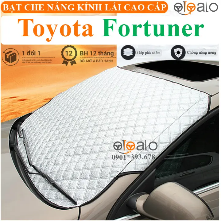 Tấm che chắn nắng kính lái ô tô Toyota Fortuner Vải dù 3 lớp cao cấp - OTOALO