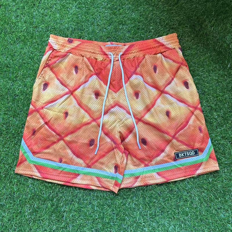 Product Introduction of American Fashion Brand Sports Mesh Shorts Men's Summer Quick-Drying Sports Running Fitness Four Points below Knee Basketball Pants 1