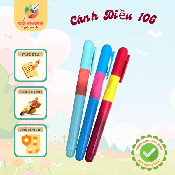 Bút máy cánh diều 106 (KHÔNG KÈM MỰC)  bút mực ngòi kim tinh êm trơn, siêu bền cho bé lớp 1-5 bút bé viết hàng ngày trên lớp, luyện chữ đẹp