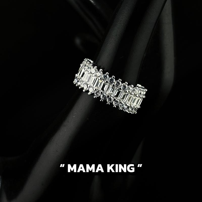 NHẪN HIPHOP ĐÍNH ĐÁ NHẪN NAM  ĐÍNH ĐÁ CZ SIÊU ĐẸP MAMA KING N13