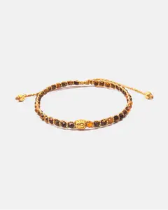 Tiger Eye Tali Warna Gold Batu semi mulia Intan Permata Asli | Gemstones Necklace for Women Aesthetic Samapura