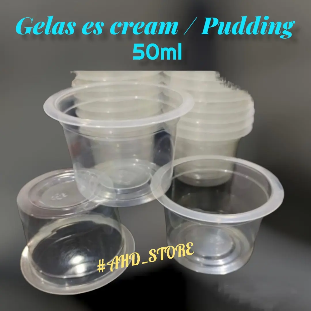 Gelas ice cream bening / gelas pudding 50ml dan 65ml