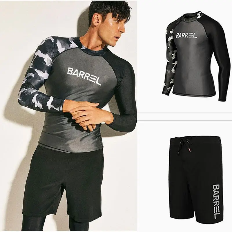 Korean version men's jellyfish diving suit split quick-drying sun protection long-sleeved surfing swimsuit