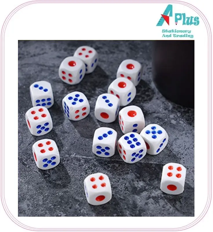 1.3cm / 1.5cm Premium Quality Acrylic Game Dice Standard White Acrylic Dice