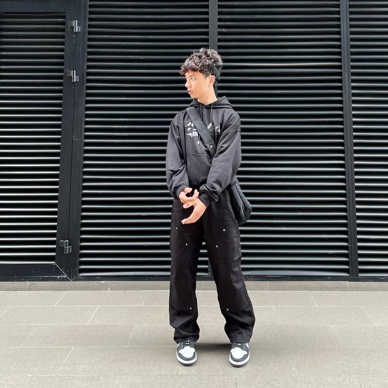 Quần Double Knee unisex - Màu đen - Lên form đẹp - Sid.studio- Nam Menswear Ong 5
