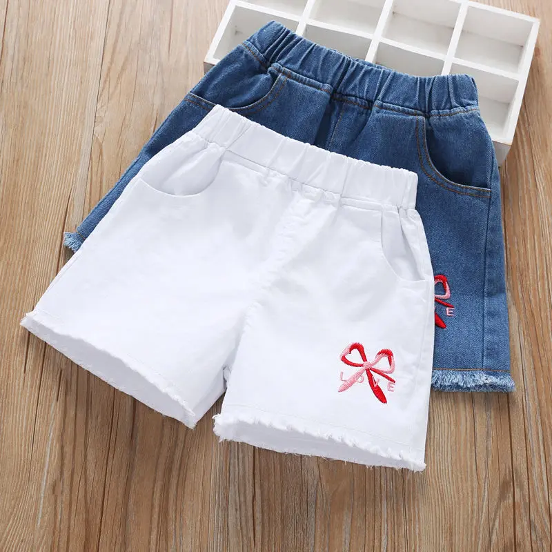 Quần Short Denim Mùa Hè, Phong Cách Hàn Quốc, Dành Cho Bé Gái, Thời Trang Mới, Có Thể Mặc Ngoài Trời, Quần Short Trẻ Em, Mỏng, Thích Hợp Cho Trẻ Em Trung Và Lớn, Quần Short Dễ Phối Đồ 8