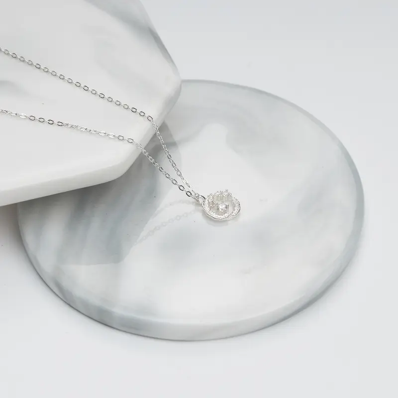 Dây chuyền CDE Sparkling Feather White Necklace CDE6076SV - Trang Sức Nữ Women Chain 6