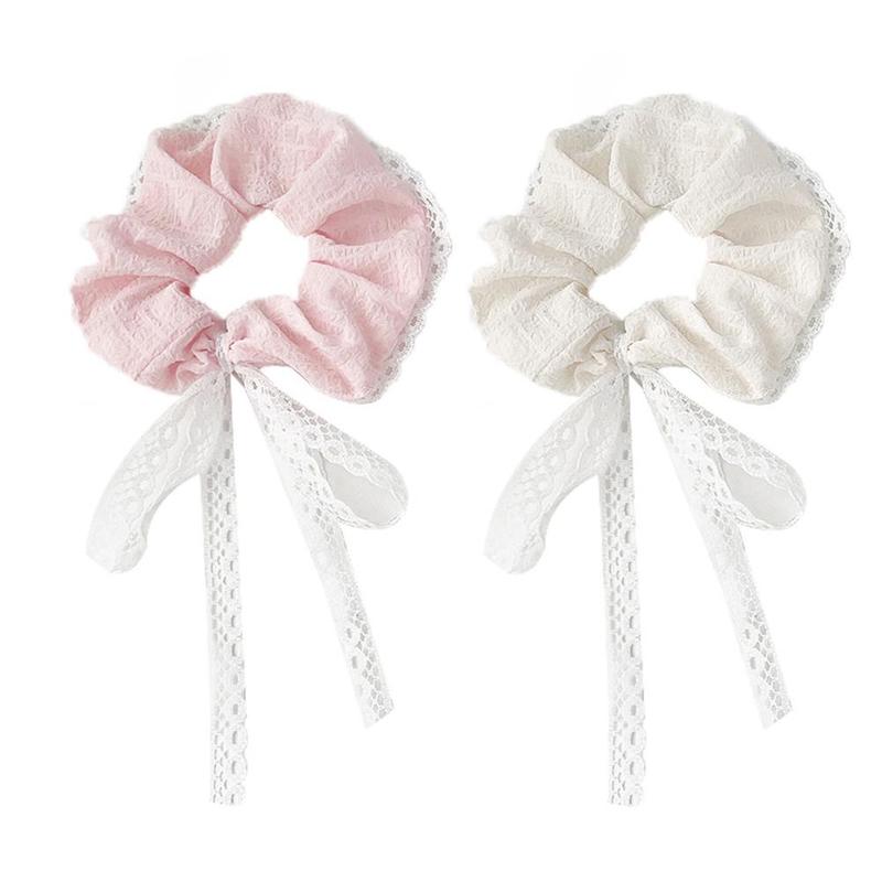 Product Introduction of Scrunchie Ruy Băng Nổi, Thiết Kế Nơ Ren, Dây Buộc Tóc, Nút Thắt Nơ Ruột Hàn Quốc, C0X9 14
