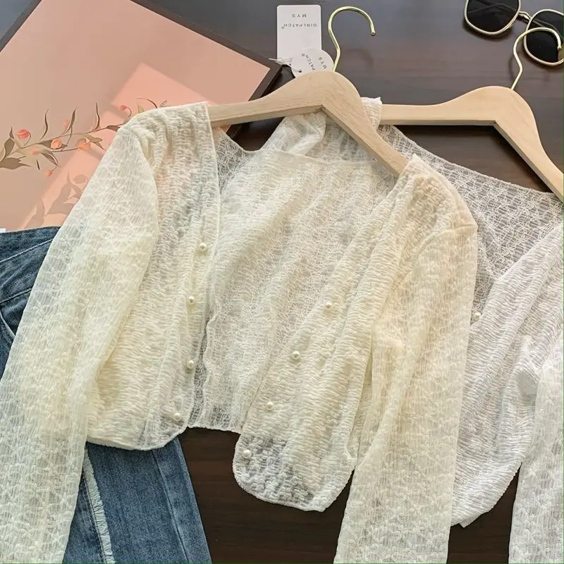 Khăn Choàng Chống Nắng Ren, Ngoại Cỡ Dành Cho Nữ, Áo Cardigan Mỏng Mùa Hè, Áo Khoác Ngắn, Áo Mặc Bên Ngoài, Dành Cho Phụ Nữ Ngoại Cỡ