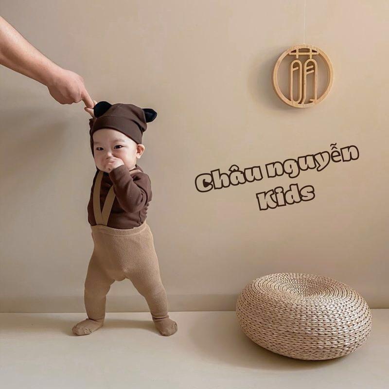 Quần tất yếm dài phong cách hàn quốc cho bé trai bé gái chất cotton len Châu nguyễn kids