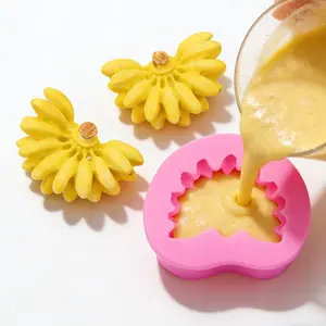 【artheni】Cetakan Silikon 3D Bentuk Tandan Pisang, Alat Pembuat Kue Food Grade untuk Dekorasi Kue, Jeli, Mousse, dan Makanan Penutup
