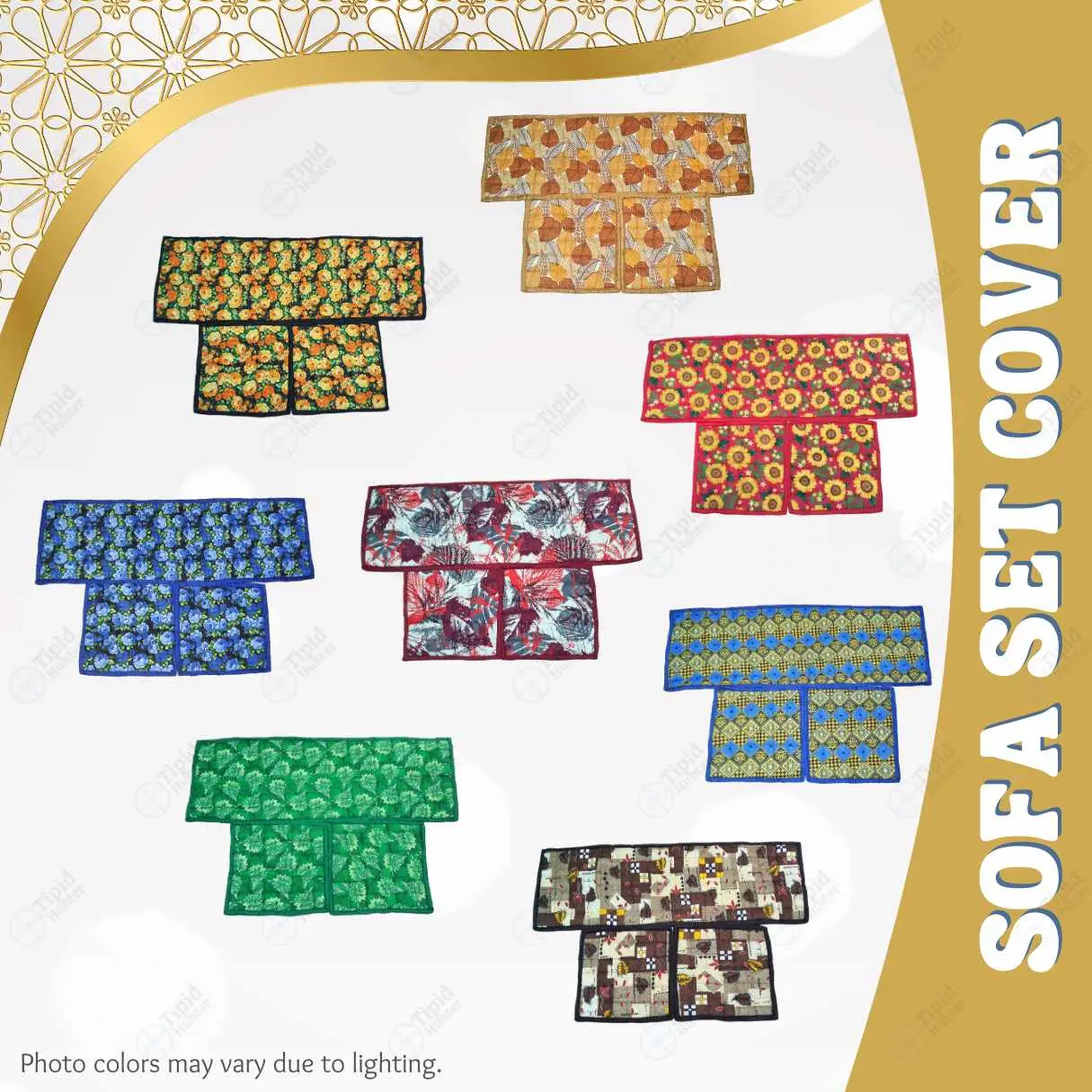3-in-1 Sofa Cover Set: Long Mat, Rectangle Mat, and 2 Square Mats