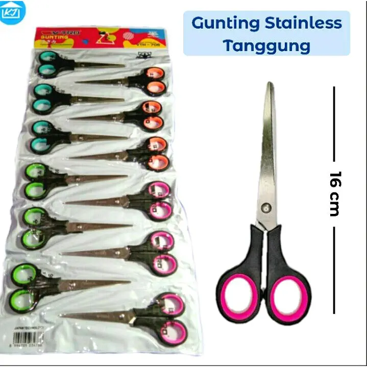 [1 rtg] gunting kertas tanggung isi 12 pcs warna hitam 0