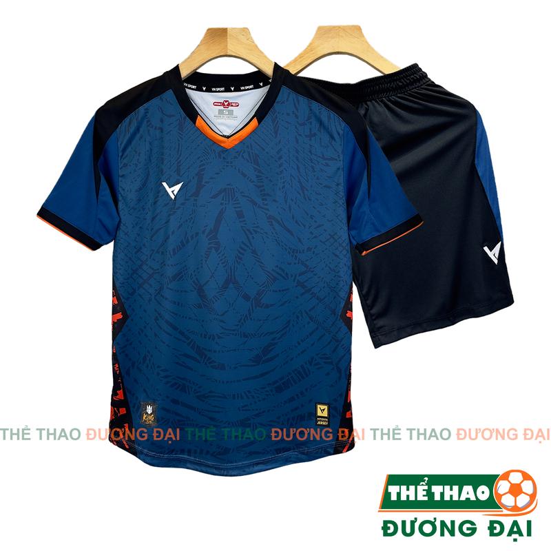 Quần Áo Bóng Đá Không Logo VH King Kong Xanh Đen Thun Mè Cao Cấp Thoáng Khí Thể Thao Đương Đại
