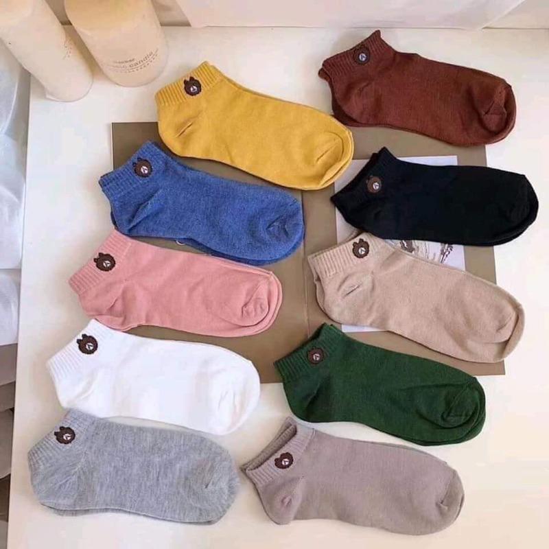 Set 10 đôi tất gấu Tất Gấu Cotton Nam Nhung Cổ Cao