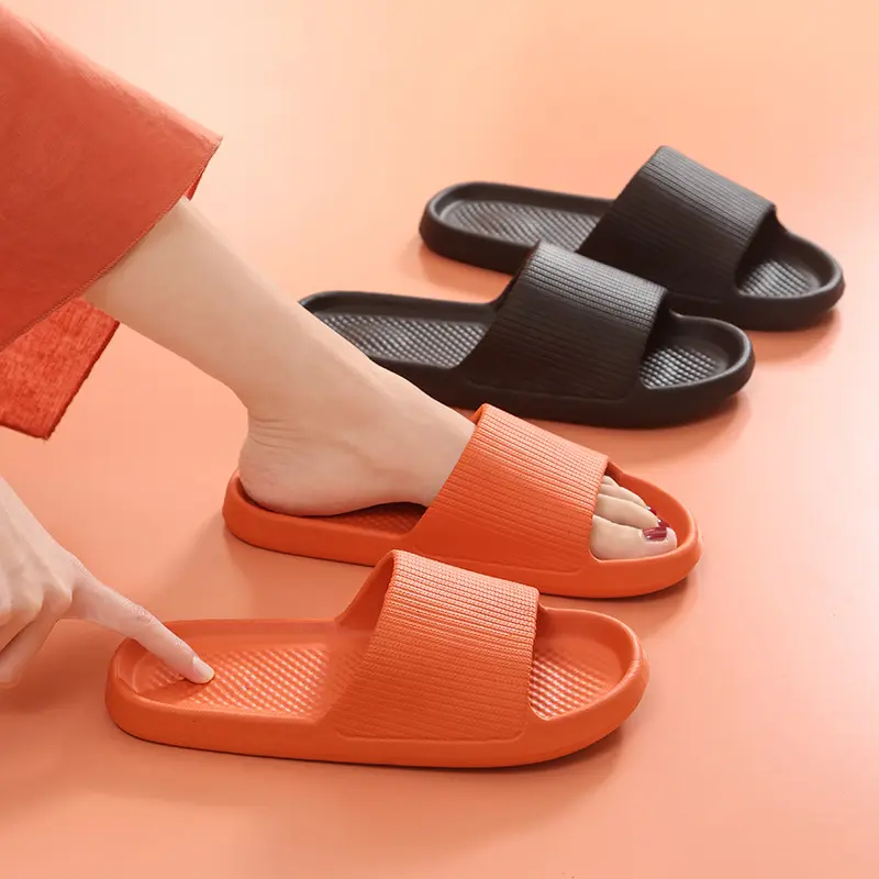 Dép Đi Trong Nhà Đế Mềm, Hàng Mới Về, Không Trơn Trượt, Dép Xỏ Ngón, Thiết Kế Vân Dọc, Thoải Mái, Dép Lúa Mì