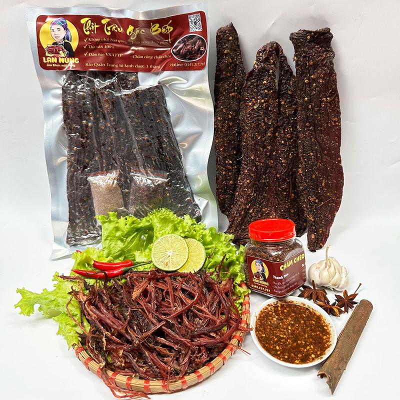 Thịt Trâu Gác Bếp Lan Nùng - Thơm Ngon Chuẩn Vị - Đặc Sản Hà Giang Snack Chua Ăn Vặt Food Thức Ăn Cay