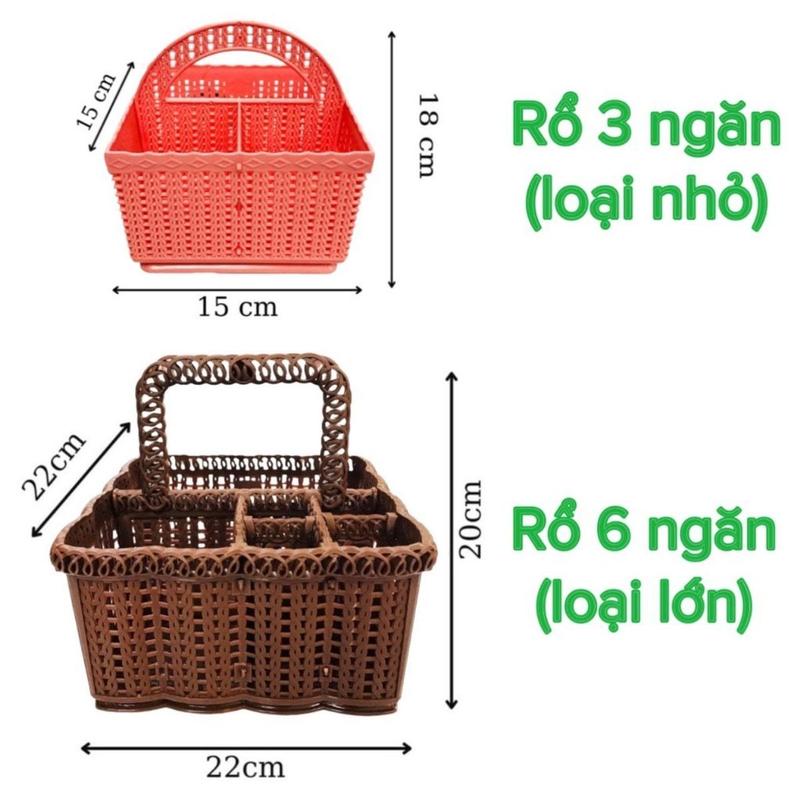 Rổ/giỏ 3 ngăn và 6 ngăn đựnġ đồ trang điểm, spa, nail, dụng cụ nối mi, phun ẋăm 1
