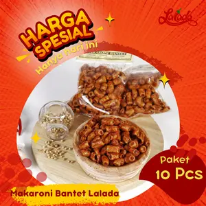 Paket 10Pcs Makaroni Bantet Kemasan 65 Gram (Bisa mix tulis rimcian di PESAN OPTIONAL) Food Snack  Makanan Cemilan Kering Crispy Pedas