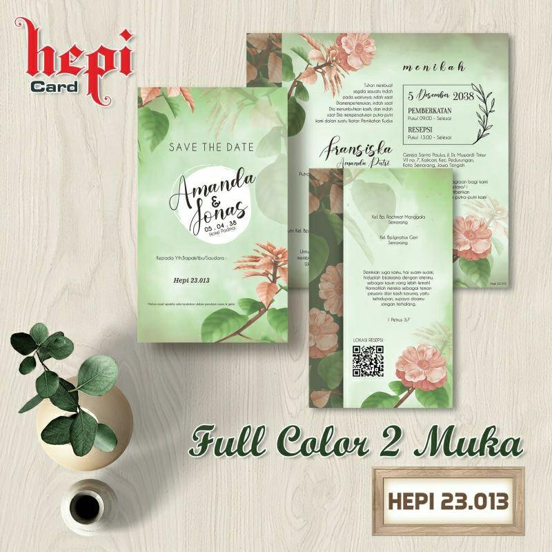 Undangan Pernikahan HEPI 013 Elegan Modern Paket Lengkap 100 PCS Gratis Label & Plastik - JanjiKita | Default