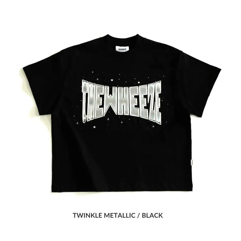 Áo Thun Boxy THEWHEEZE TWINKLE METALLIC “BLACK” - 100% cotton 2c 280gsm [đã xử lý co rút] 0