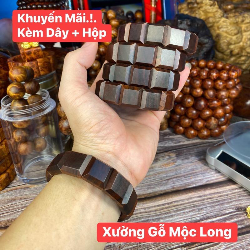 [CHÌM ĐEN VIP] Vòng Gỗ Bản Dẹt Bách Xanh Đen Chìm Siêu Dầu Để Mộc Thơm Nức