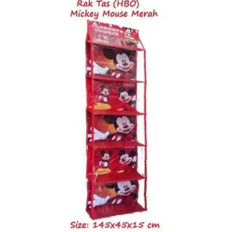 Rak Tas Gantung Karakter Mickey Mouse Warna Merah - Shop | Tokopedia