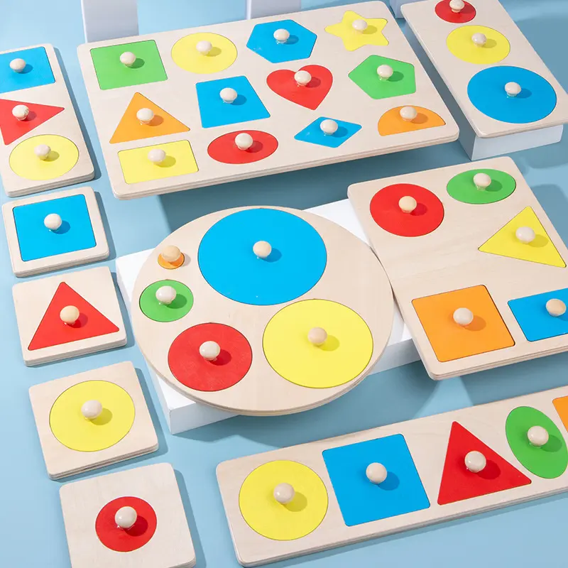 Geometric Shapes of Panels, Children's Early Education, Inlaid Boards, Handheld Boards, Toys, Circular Triangles, New Toys