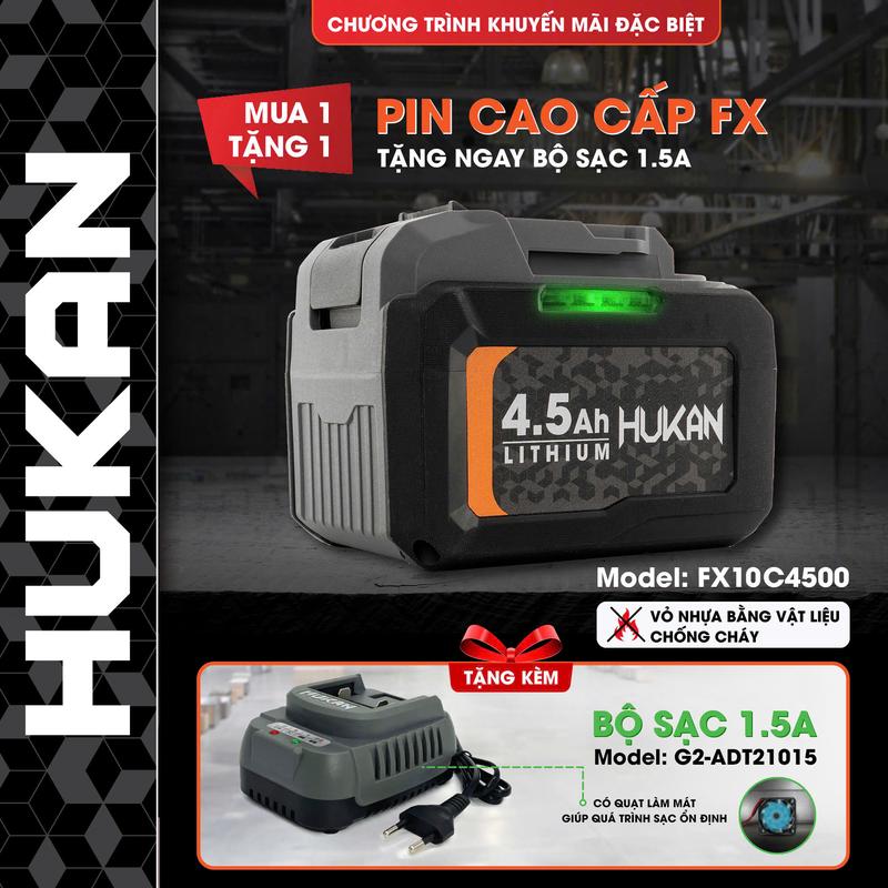 Phụ Kiện Hukan chính hãng FX 10 Cell, 15Cell BATTERY, mạch 4 mosfed, vỏ chống cháy chân pin phổ thông