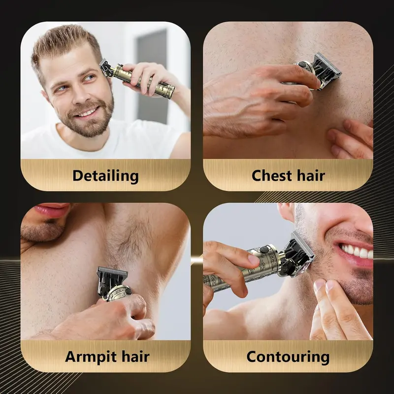 Beard Trimmer & Hair Clippers, Cordless Rechargeable Trimmer for Men, Premium Professional Barber Grooming Set with Zero Gapped T Blade Shaver & LCD Display Gift Comfort 6