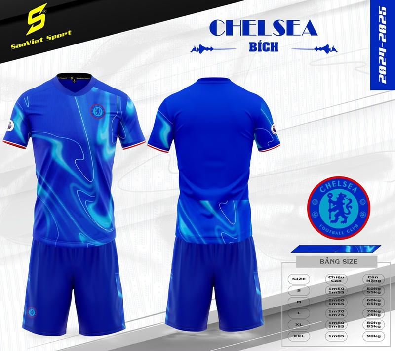 Bộ Đồ Thể Thao CHELSEA , Chen Si  Bích 2025 [Có in Tên Số Theo Yêu Cầu] . [Tặng Kèm MIỄN PHÍ VỚ Dệt Kim Cao Cấp Khi Mua Từ 3 Bộ Có in] Vải Thun Lạnh SAO VIỆT Cao Cấp - Áo XANH/Quần XANH 2025 - NOBI SPORT - Áo Bóng Đá/Đồ Đá Banh - Nam Nữ  Thoáng Mát Top