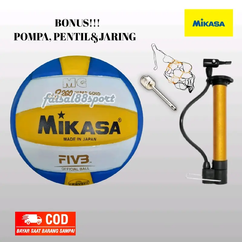 (BAYAR DI TEMPAT) BOLA VOLI MIKASA TERMURAH / FREE POMPA PENTIL&JARING 0