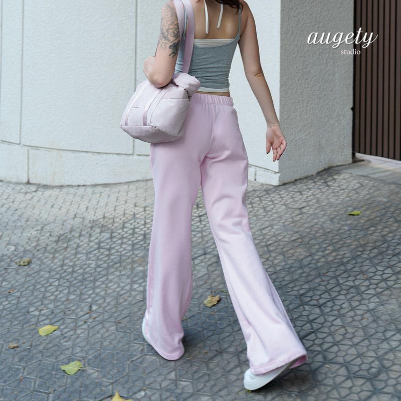 Quần Dài Nỉ Nữ Ống Loe Form Rộng Cạp Trễ, HAZEL Sweatpants AUGETY