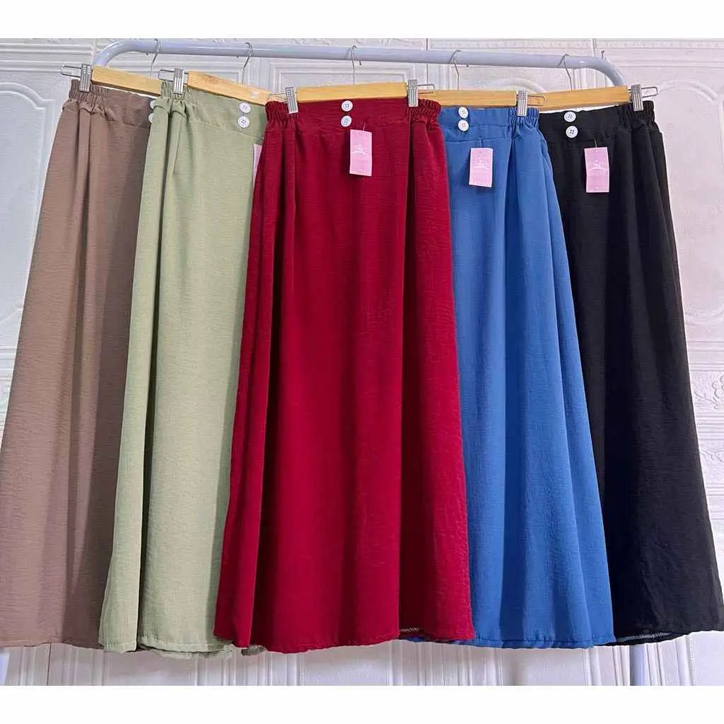 Maxi ROK KANCING Crinkle AIRFLOW / ROK PANJANG WANITA JUMBO