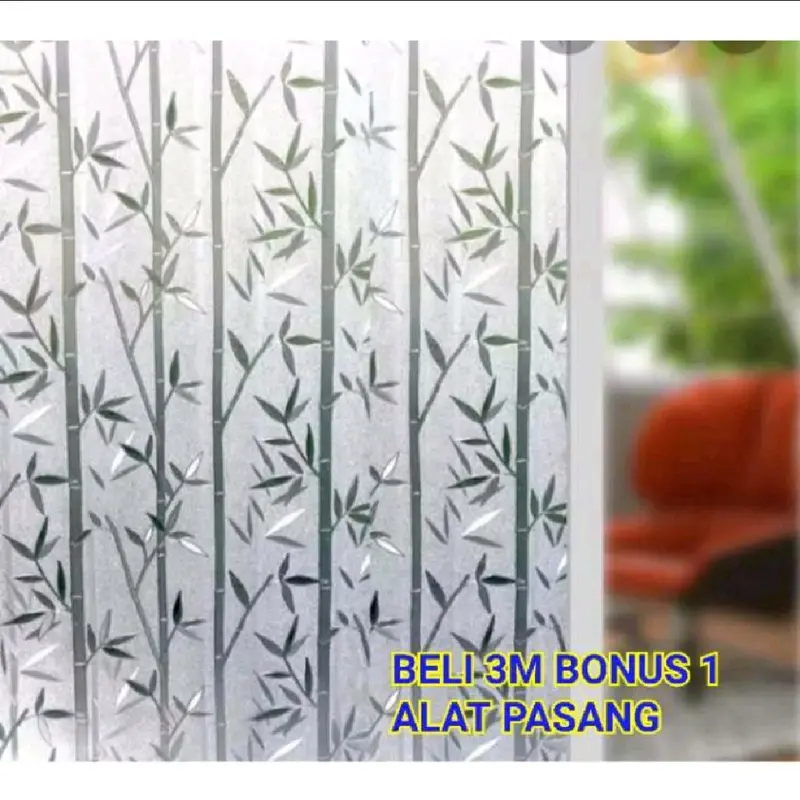 Stiker Kaca Motif Bambu Premium 0