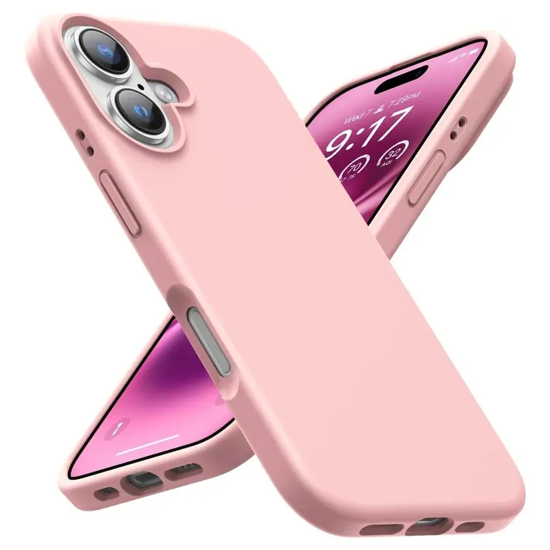 Shockproof Liquid Silicone Phone Case with Soft Anti-scratch Microfiber Lining, Ultra Slim Drop Protector Phone Cover for iPhone 16 15 14 13 12 11 Pro Max Plus, Casing 5