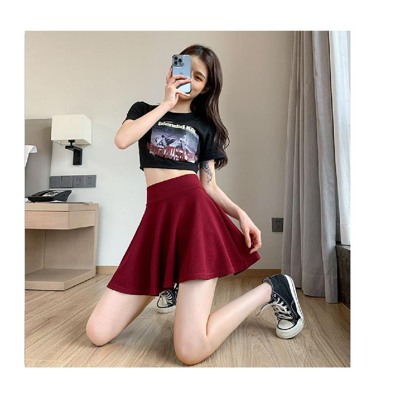 Product Introduction of Elastic Waist Pleated Skirt Large Size Extra Short Bubble Non-Lined Stretch Skirt Pleated Skirt for Plump Girls Womenswear Bottom Lingerie Comfort 9