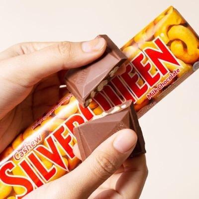 SILVERQUEEN 55g BESAR 1 BOX ISI 10 PCS varian Almonds with Milk chocolate | Milk Chocolate With Cashews Cokelat Mete Coklat 6