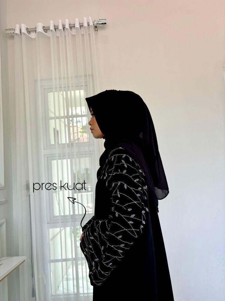 Qarieen ABAYA // BAJU ABAYA DUBAI  // ABAYA MESIR //  KAFTAN // OUTER GAMIS // ABAYA HITAM // ABAYA ORI// ABAYA BATWING //GAMIS - hitam, all size