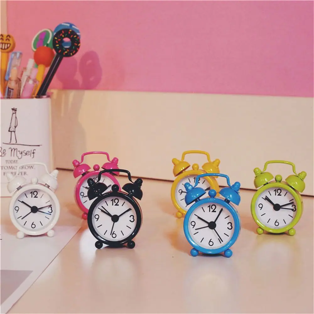 Đồng Hồ Báo Thức Mini Cầm Tay, Đồng Hồ Điện Tử Số Tròn, Chuông Đôi, Bàn Làm Việc, Đồng Hồ Thạch Anh Kỹ Thuật Số, Trang Trí Nhà Cửa, Retro