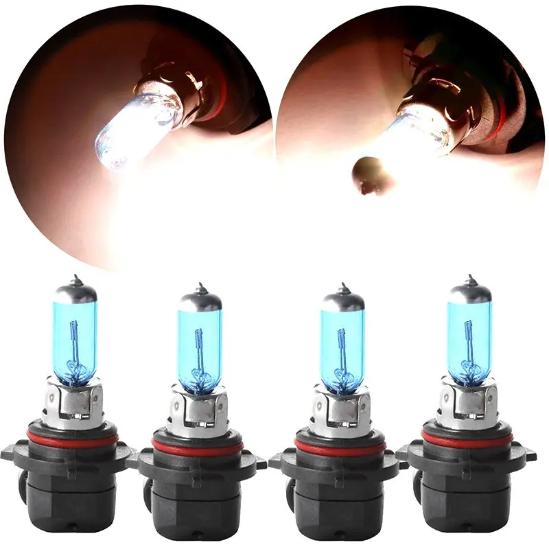 4Pcs Set Car Headlight 9006 HB4 9005 HB3 100W White Halogen Light 5000K Bulb