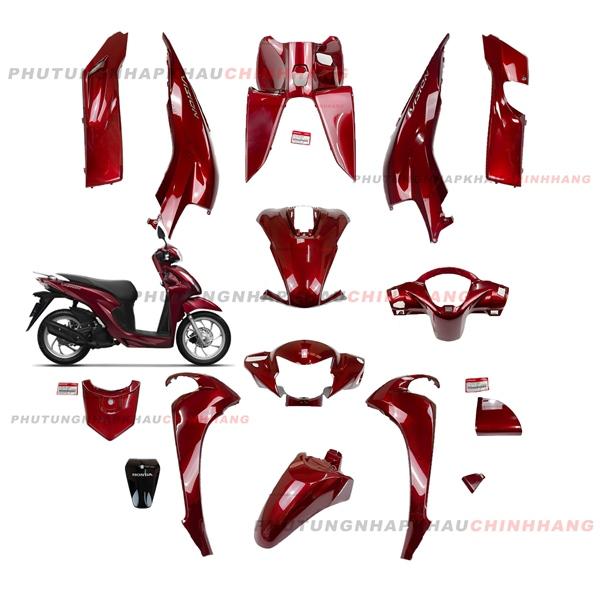 LẺ MÓN Dàn áo Vision 110 2021 2022 màu Đỏ Đô chính hãng Honda Bộ vỏ nhựa màu vision 110 k2c