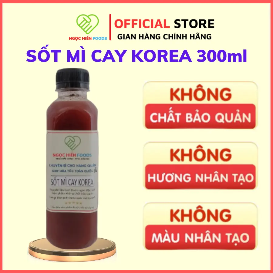 Sốt nấu mì cay Hàn Quốc pha sẵn NGỌC HIỂN FOODS , 1 chai 300ml