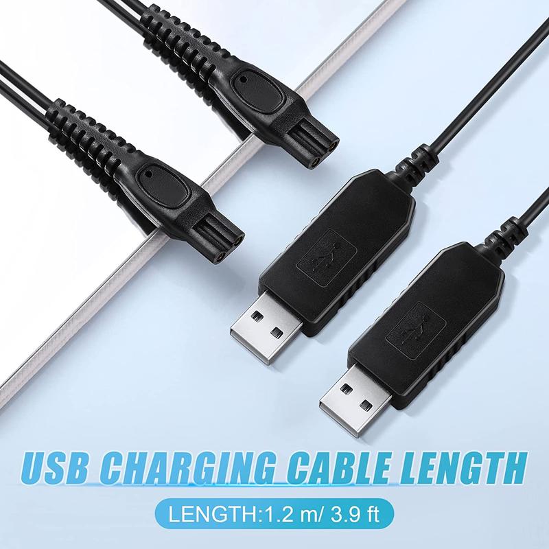 Product Introduction of 2 Pieces 15V USB One Blade HQ8505 Charger Cable Compatible with Philips Shaver Charger QP6520 QP6510 S5/ 7/9000, Aquatouch, Body 7