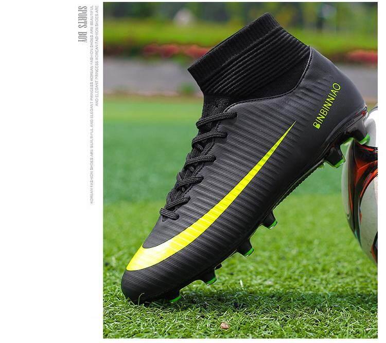 Product Introduction of Giày Futsal dành cho nam và nữ, giày bóng đá có gai dài đến mắt cá chân, giày cao cổ, giày thể thao trong nhà 31