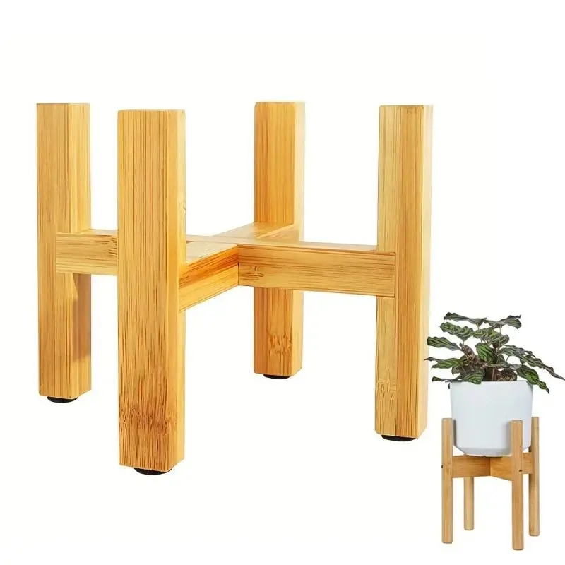 Plant Stand Shelf Wood Planter Pot Trays Flower Rack Strong Free Standing Bonsai Holder Home Garden Indoor Display