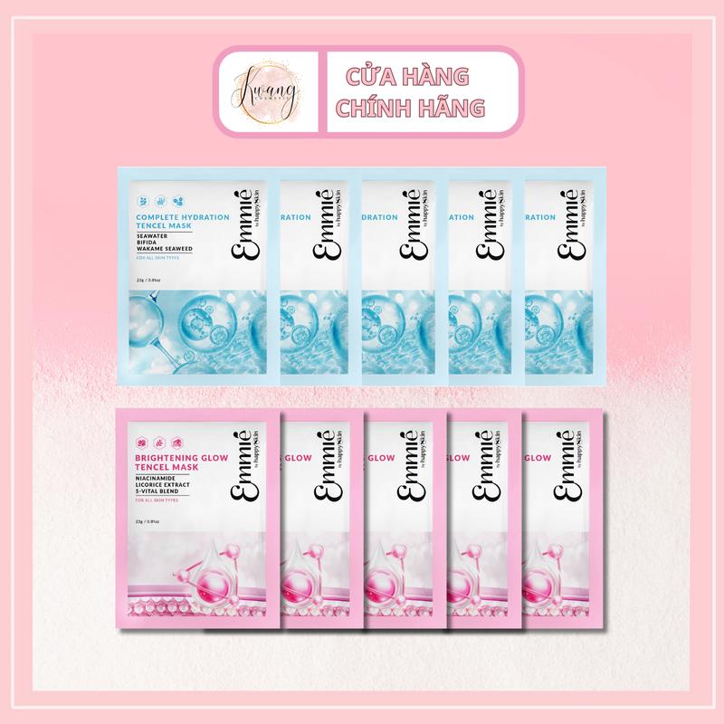 Hộp 10 miếng Mặt Nạ Tencel Emmie by Happy Skin vải cấp ẩm làm dịu 23g