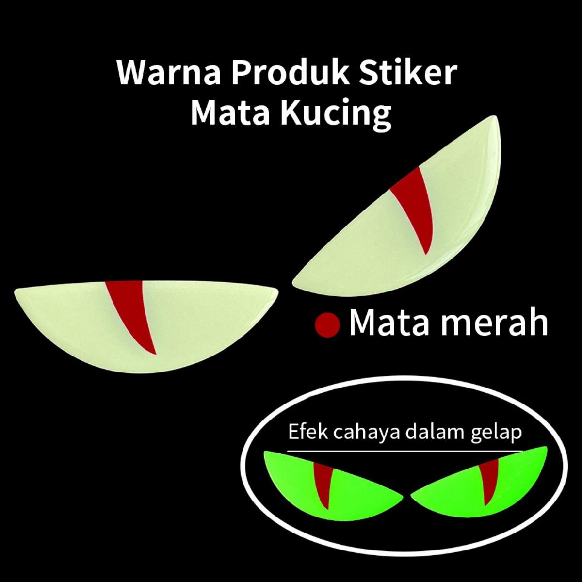 Stiker Mata Setan 3D Bercahaya Khusus Mobil & Motor – Tampilan Kucing yang Menarik untuk Kendaraan Anda