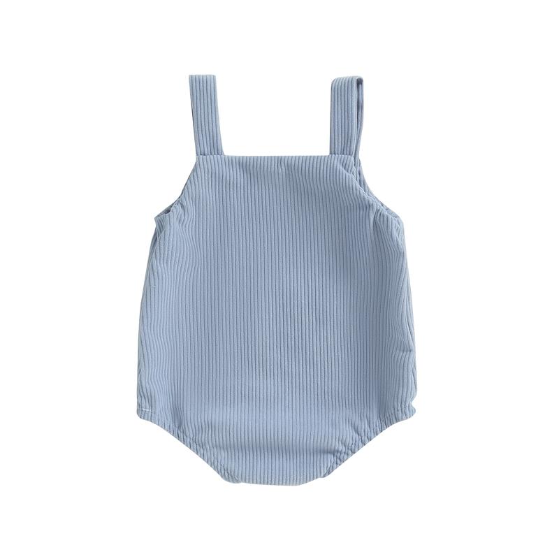 Product Introduction of Baby Boy Corduroy Romper Letter Embroidery Sleeves Square Neck Overalls Jumpsuit for Spring Fall 34